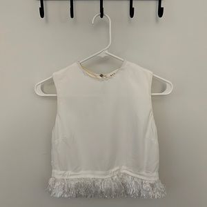 ALC sleeveless top with soft fringe